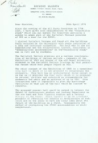 Letter from Raymond McGrath to Richie Ryan, Minister for Finance. [Letter is reproduced courtesy of the Office of Public Works] (Page 1 of 3)